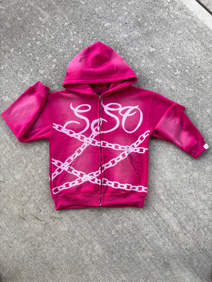 Hot Pink Chained SSO Jacket - Starstruckofficiall 
