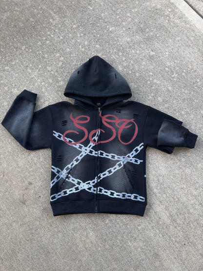 Red Chained SSO Jacket - Starstruckofficiall 